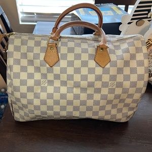 Genuine Louis Vuitton Damier Azur Speedy 35